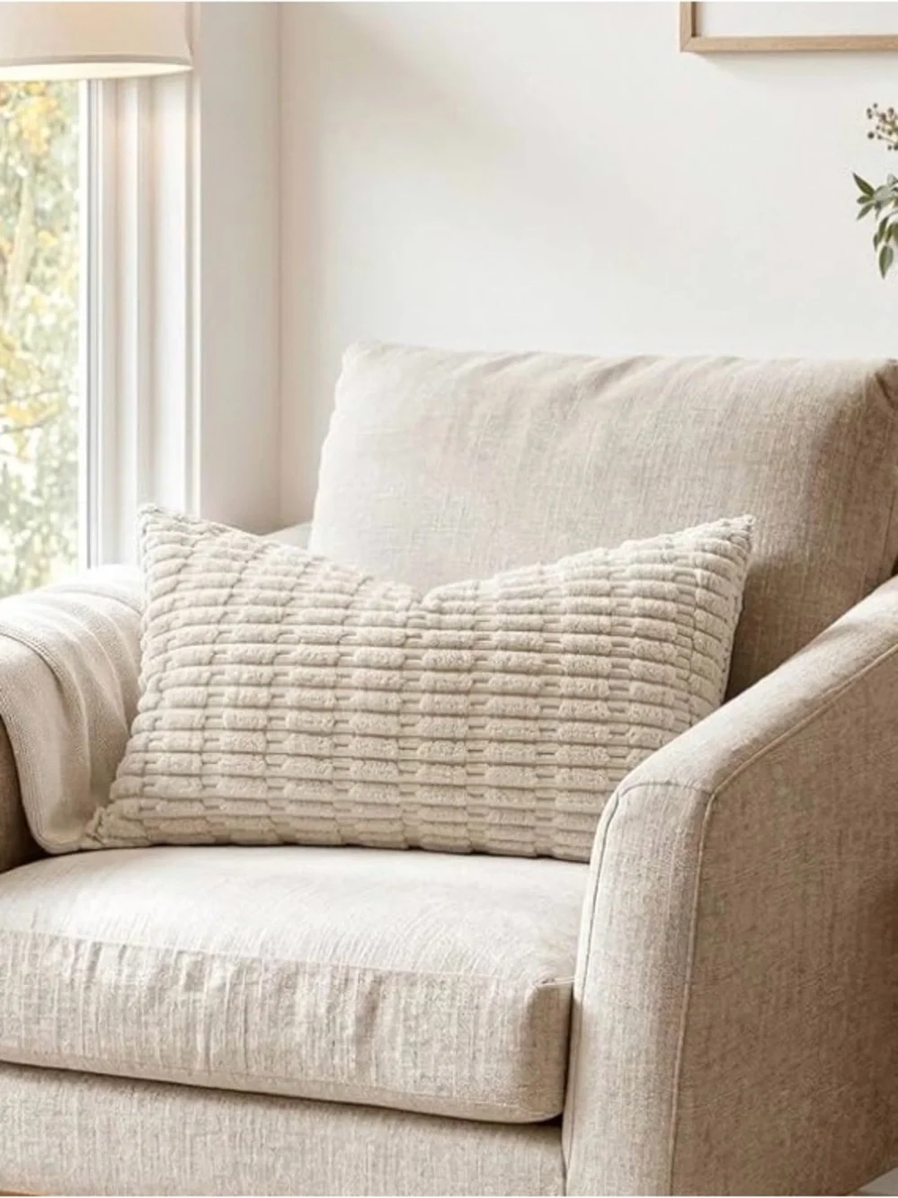 Cream Throw Pillow